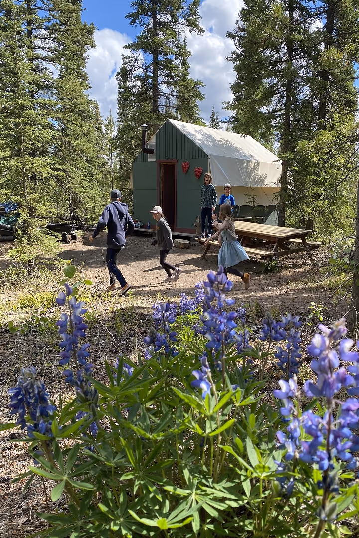 Children in the natural classroom at WILDE School Yukon