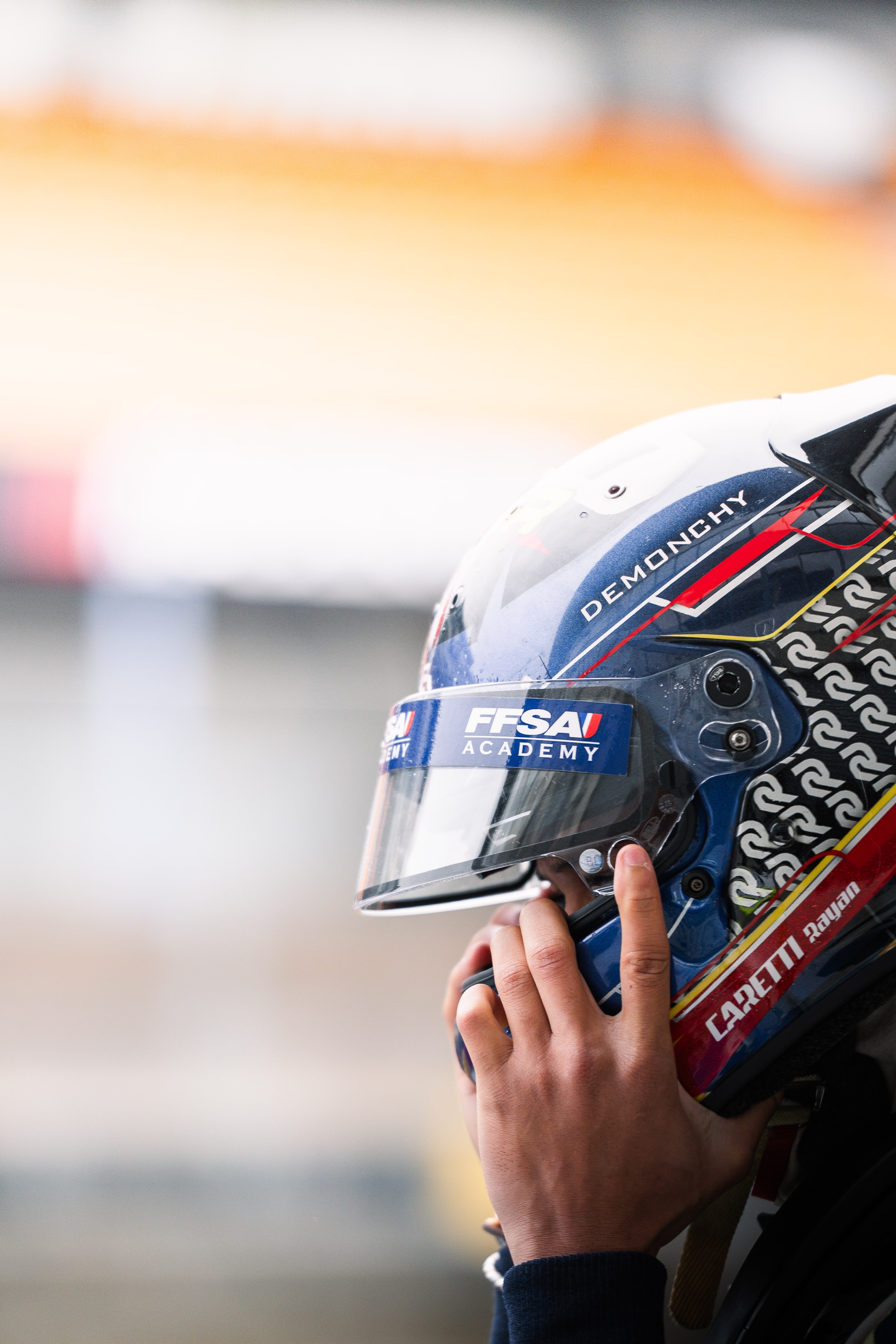 Rayan Caretti and his helmet 