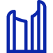 Gráfico de barras azul con cinco barras verticales de diferentes alturas.