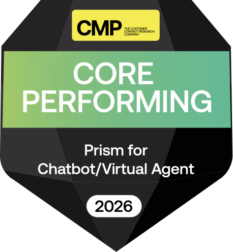 CMP Core Performing award badge for Prism for Chatbot and Virtual Agent, 2026
