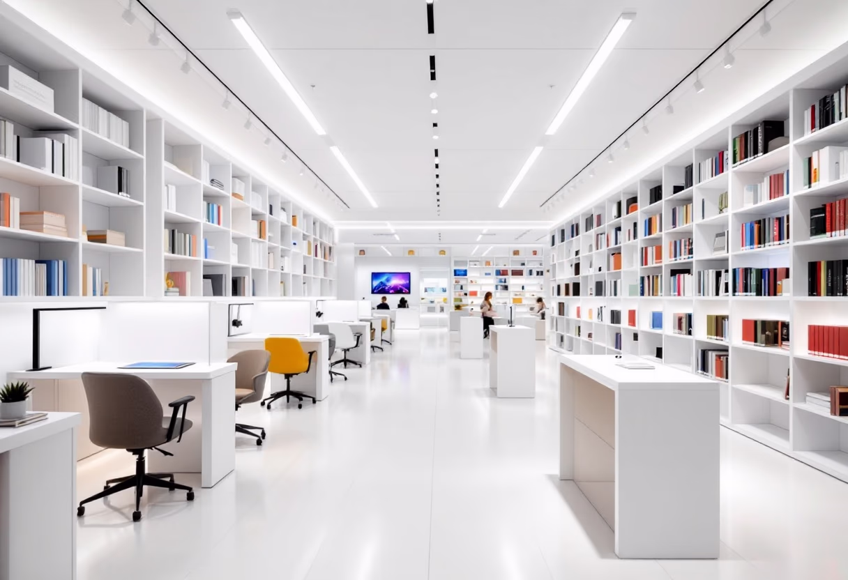 <subject>[background image] image of modern library (for an edtech)</subject>