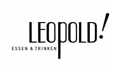 Logo for Leopold! with the tagline Essen & Trinken in black text on a white background.