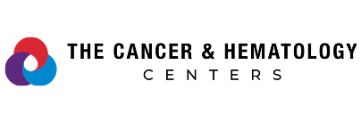 The Cancer & Hematology Centers logo with overlapping red, purple, and blue swooshes.