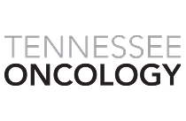 Tennessee Oncology text logo with Tennessee in gray and Oncology in black on black background.
