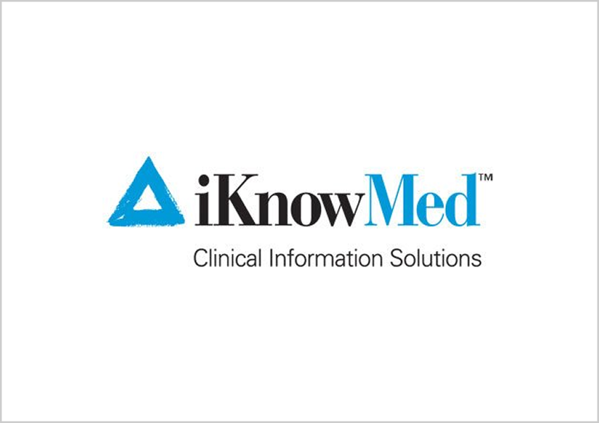 iKnowMed Clinical Information Solutions logo with blue triangle symbol.