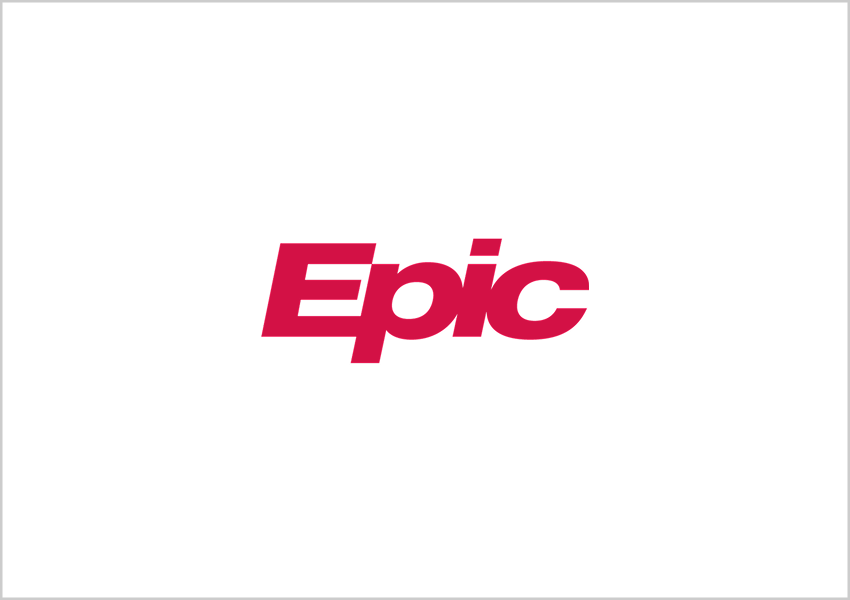 Epic brand name in bold red text on a white background.