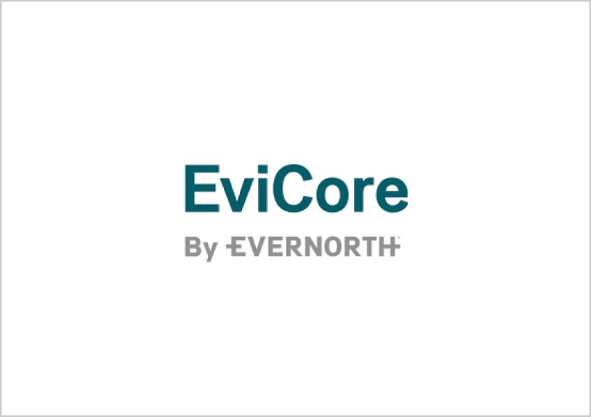 EviCore logo with text 'By Evernorth' underneath on a white background.