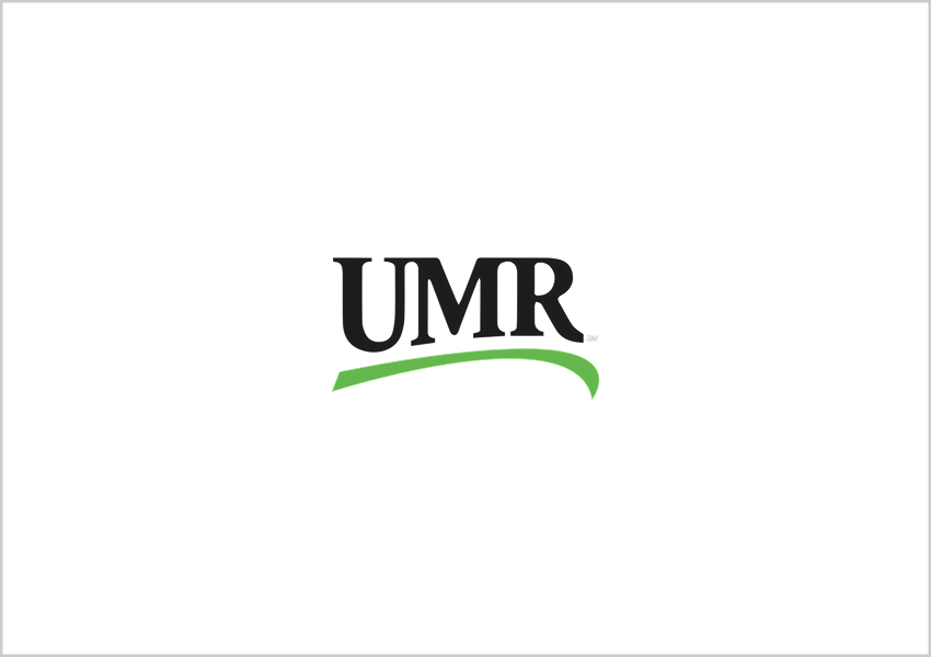 UMR company logo with black letters and a green swoosh underneath.