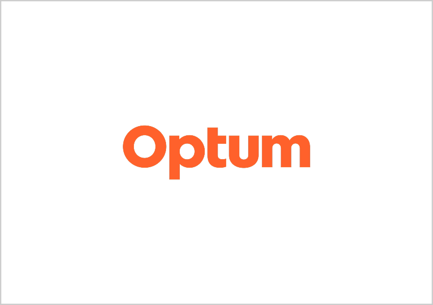 Optum company logo in orange text on a white background.