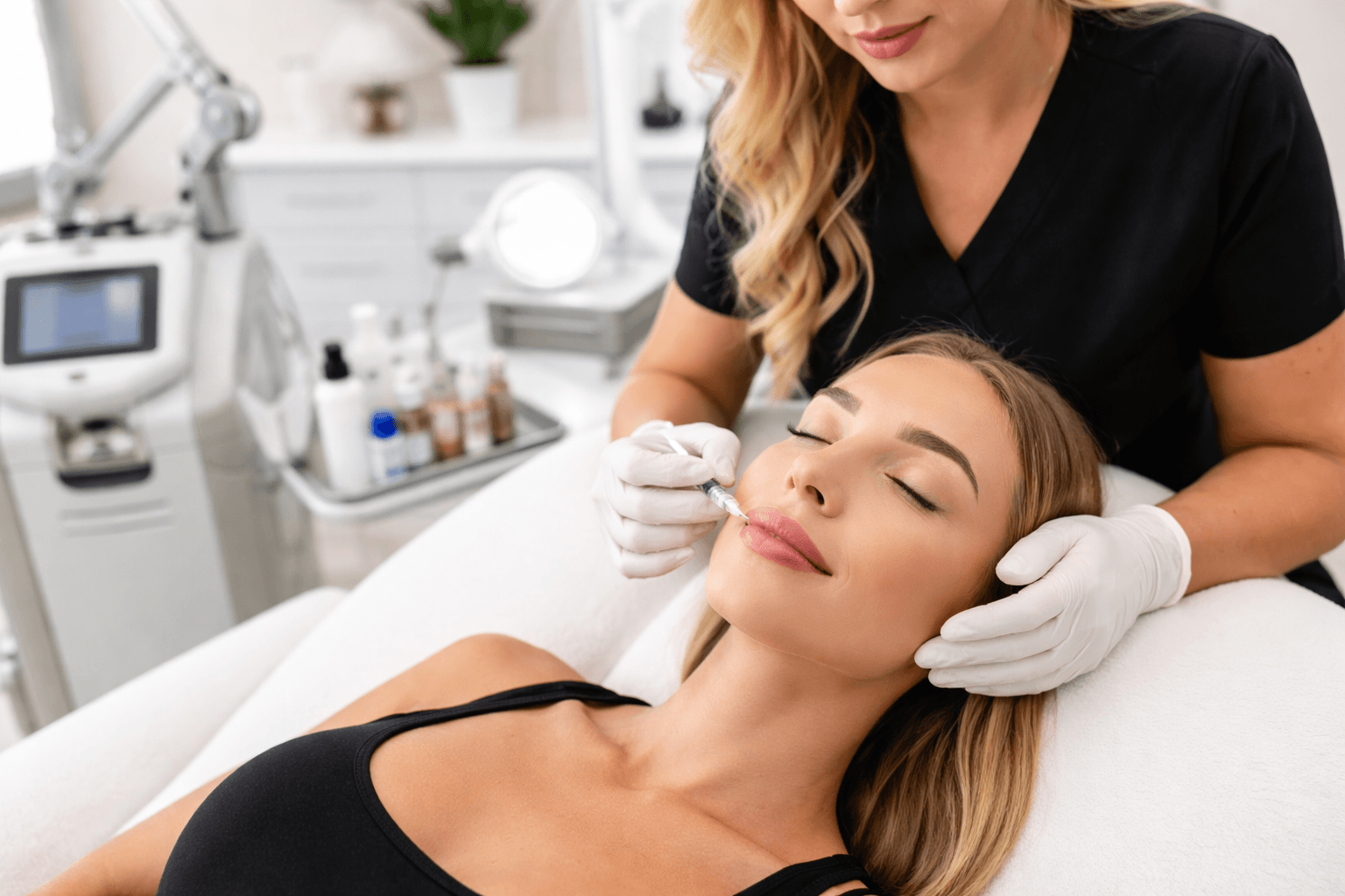 Professional facial treatment at a med spa in Chandler, Arizona featuring skincare, laser treatments, Botox, and dermal filler services.