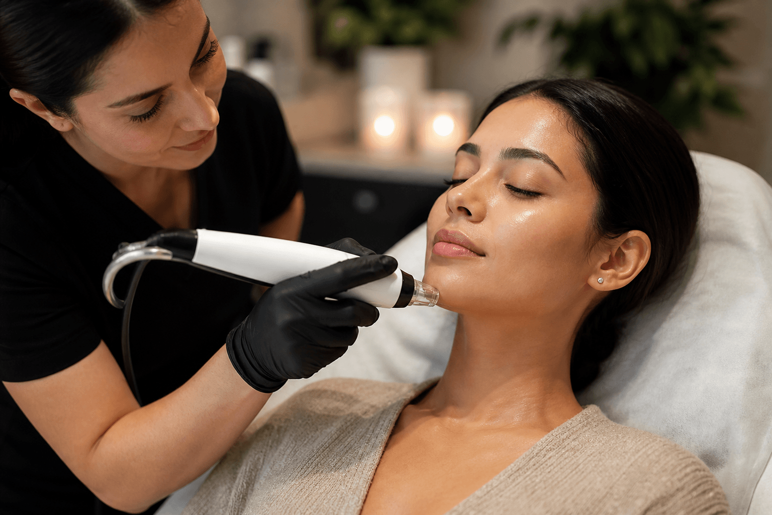 Woman with glowing skin after laser skin resurfacing treatment in Chandler Arizona