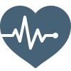 Heart icon with an electrocardiogram line inside.