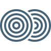 Two overlapping concentric circle target icons side by side.