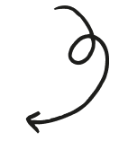 Black curved arrow pointing downwards and looping before ending with an arrowhead pointing left.