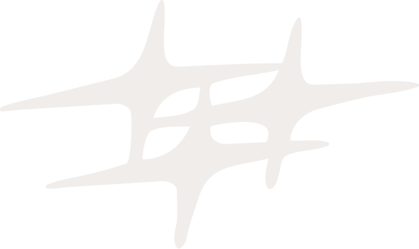 Abstract off-white star-shaped sparkle design with rounded points on transparent background.