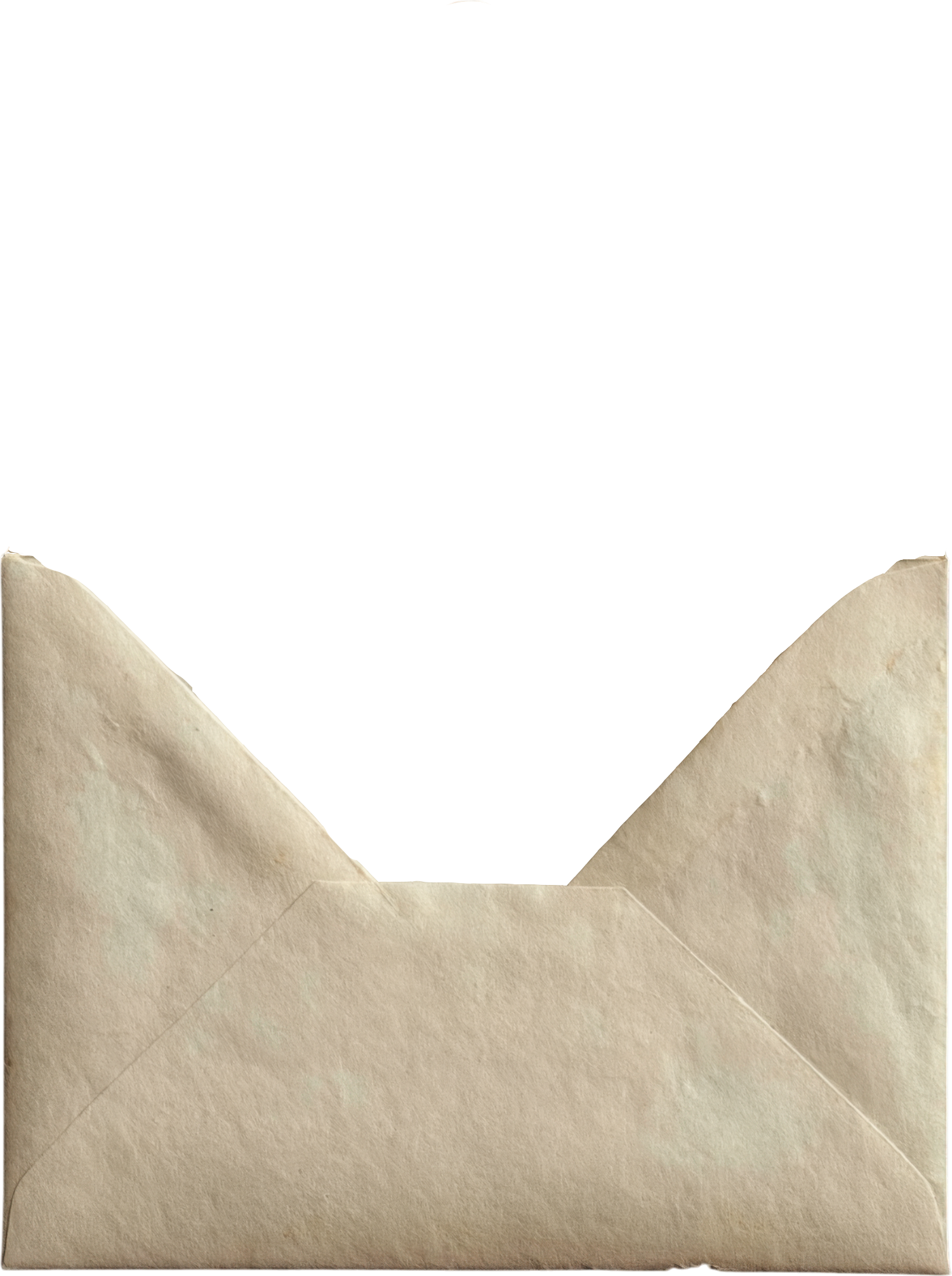 Open beige paper envelope with a slightly worn texture.