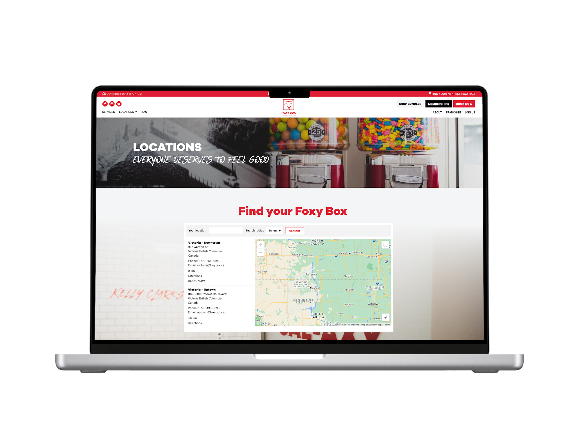 foxy box website mockup