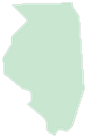 Pale mint silhouette of the state of Illinois