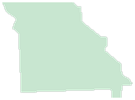 Pale mint silhouette of the state of Missouri