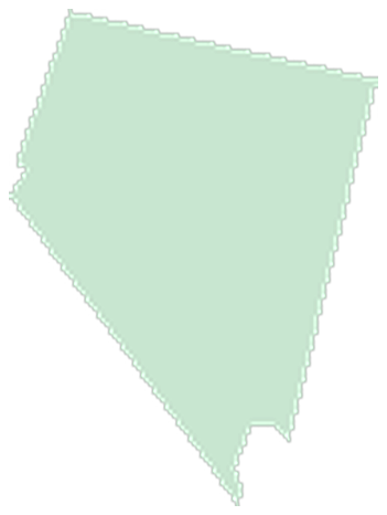 Pale mint silhouette of the state of Nevada