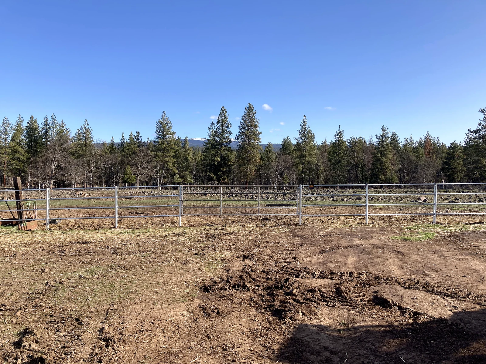Wide view of Noble Contour fencing across the Goldendale corral area