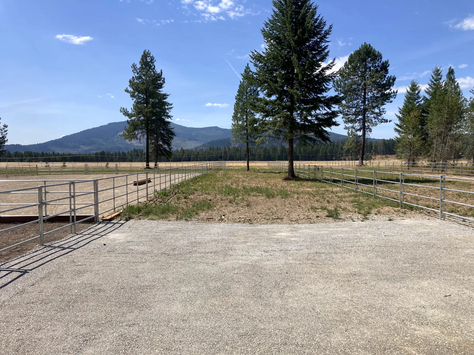 Open yard and arena at the Hayden, Idaho Dream Ranch project