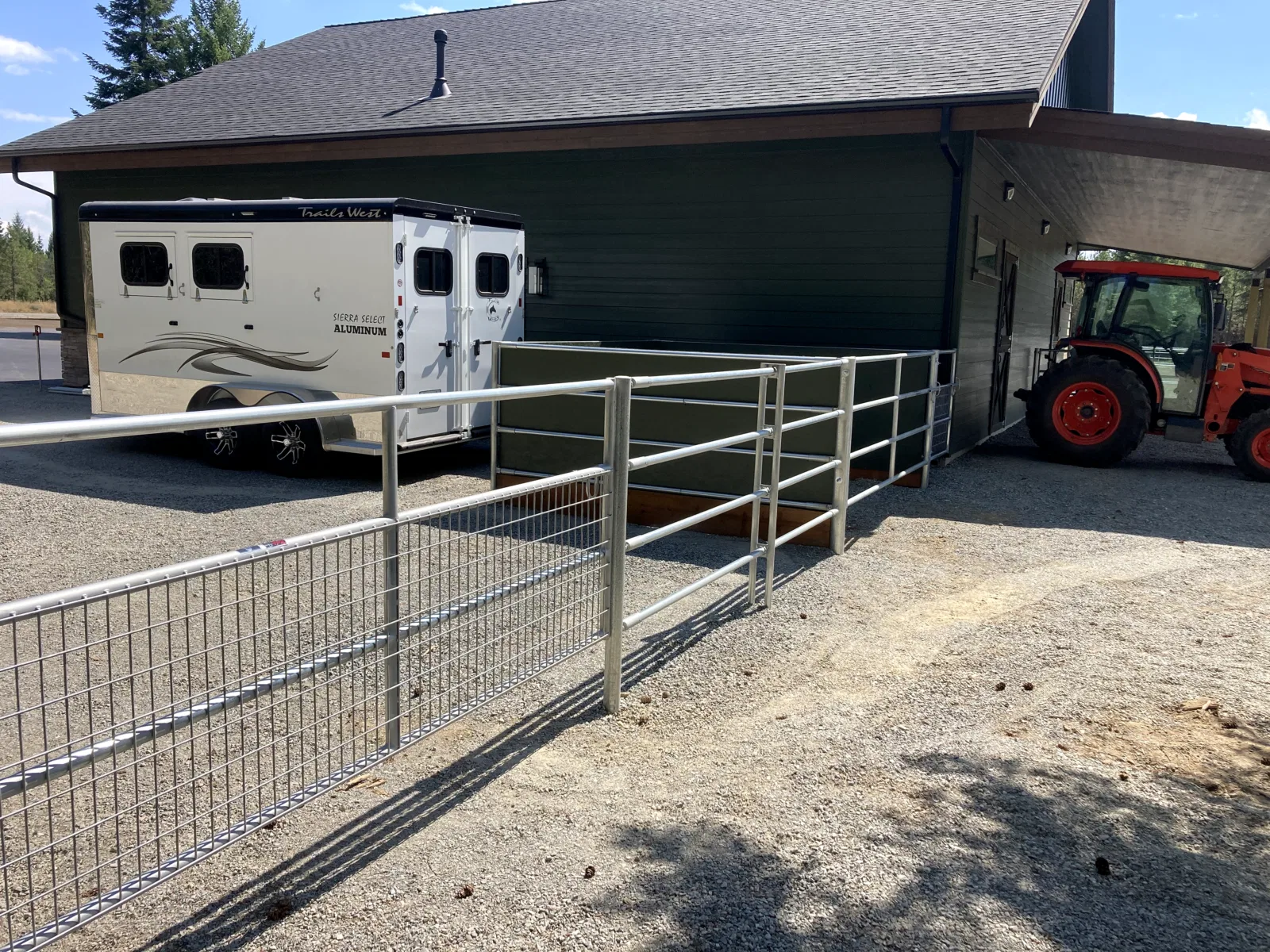 Shop mesh gate at the Hayden, Idaho Dream Ranch project