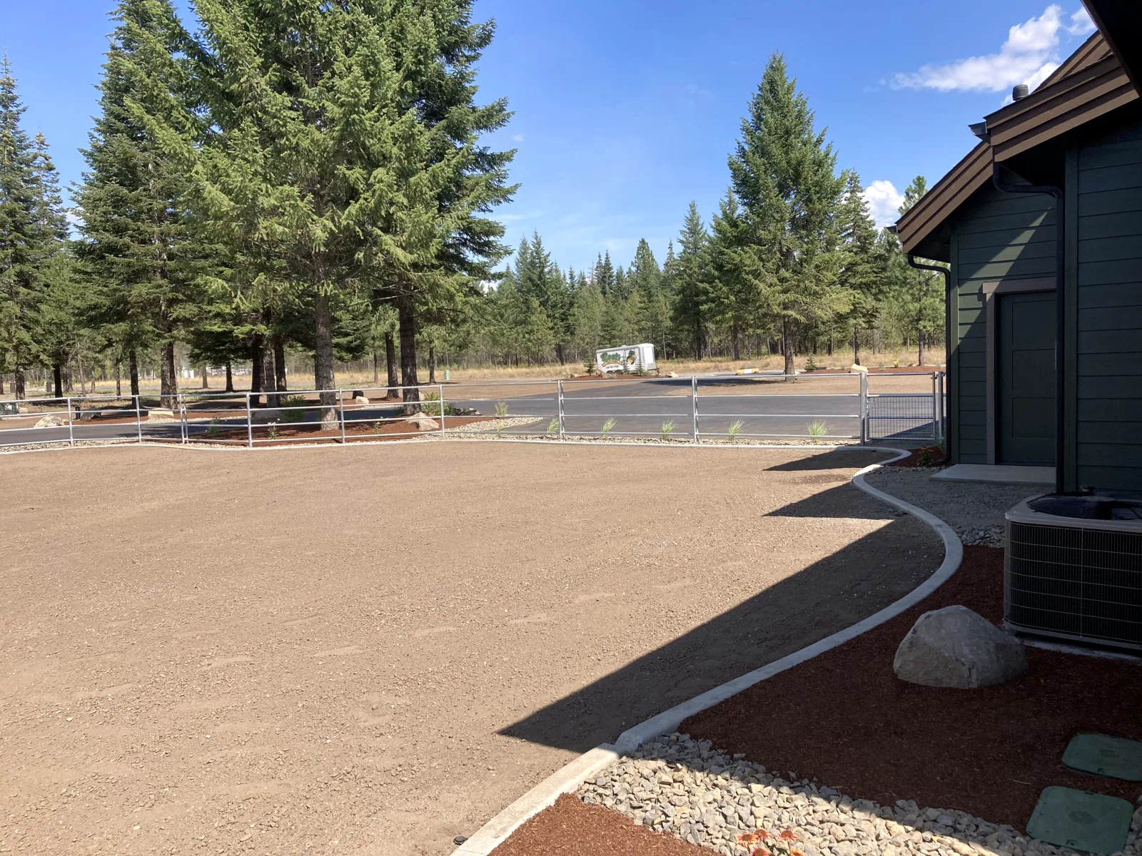 Finished yard landscaping at the Hayden, Idaho Dream Ranch project