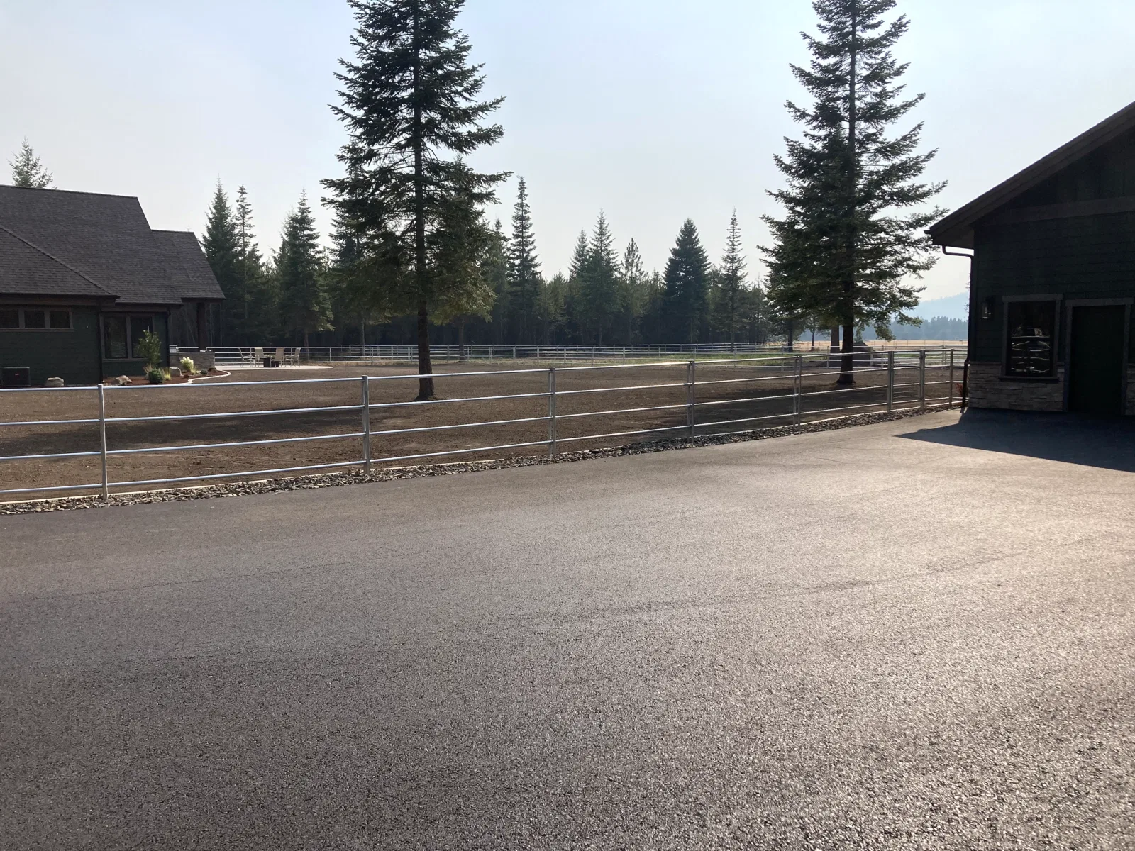 Arena / property overview at the Hayden, Idaho Dream Ranch project