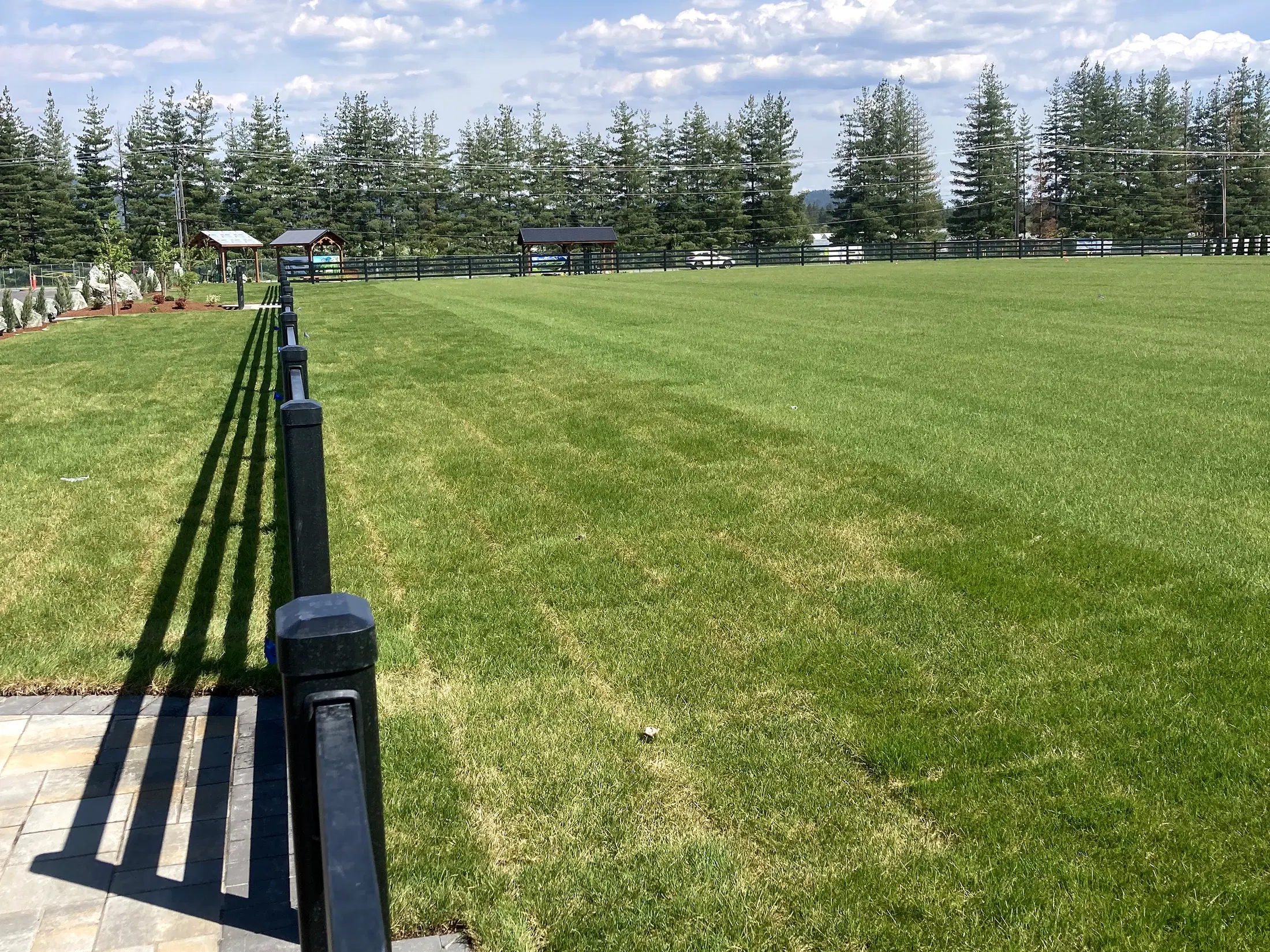 Open ball-field entry and field at Faith Walk Community Fitness Park in Coeur d'Alene, Idaho