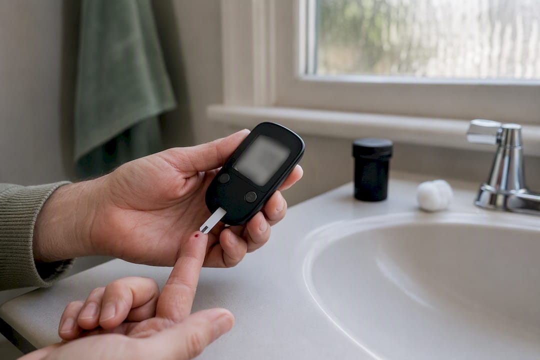 Glucose meter reading blood sugar level