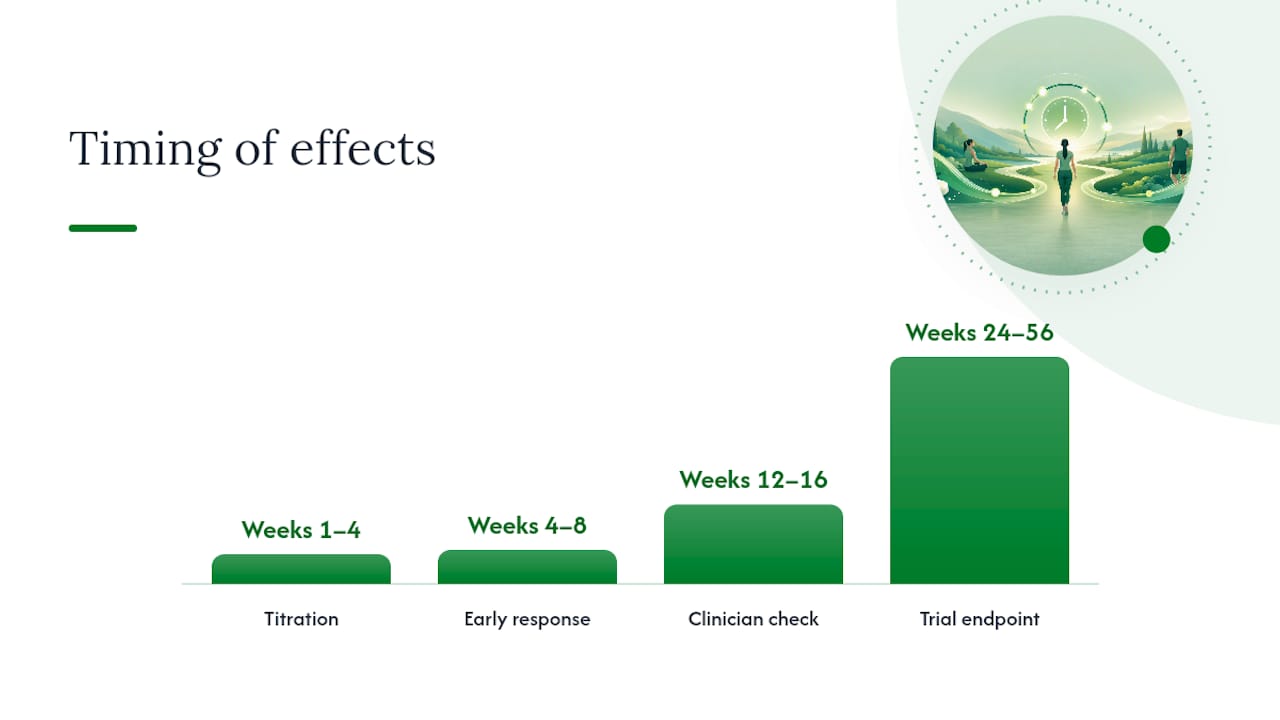 Dosing, Titration, and How Long Until You See Results — overview diagram