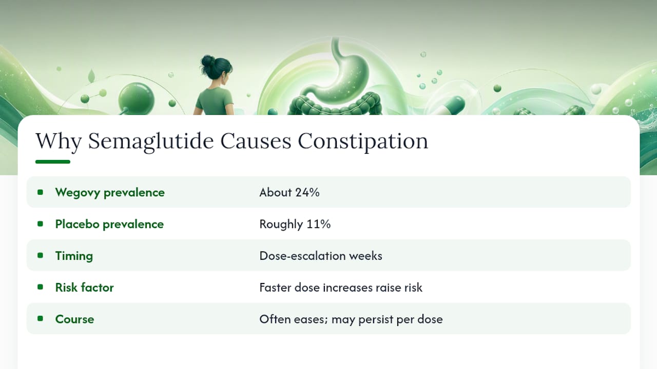 Why Does Semaglutide Cause Constipation in the First Place? — overview diagram