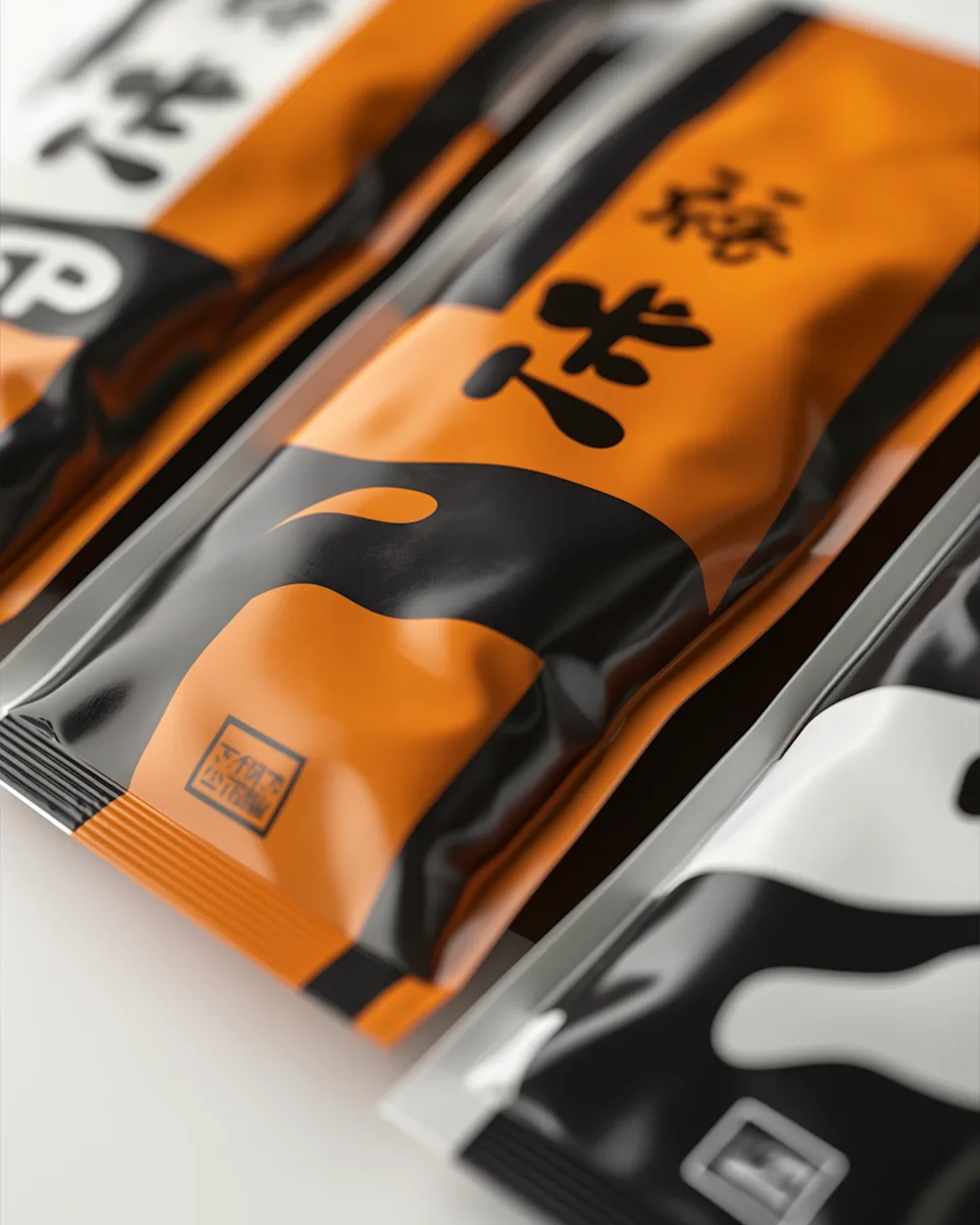 Close-up of orange and black paint tubes on a desk.