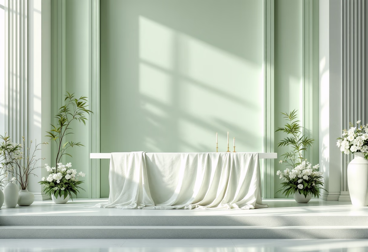 image of decorated altar during service (for a church & cathedral)