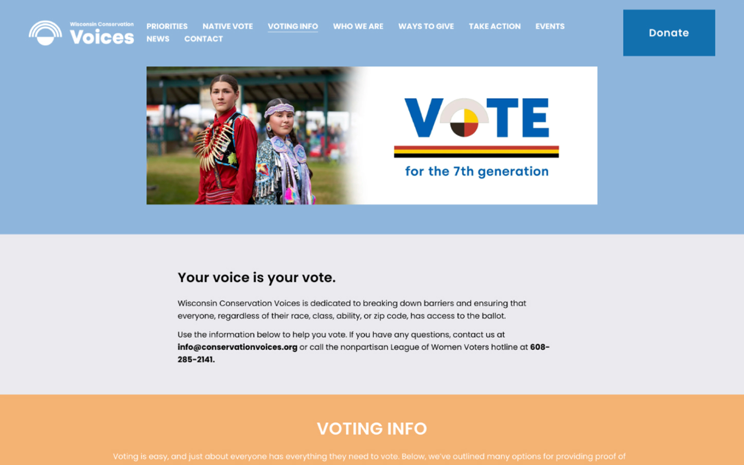 Existing Voting Info Page
