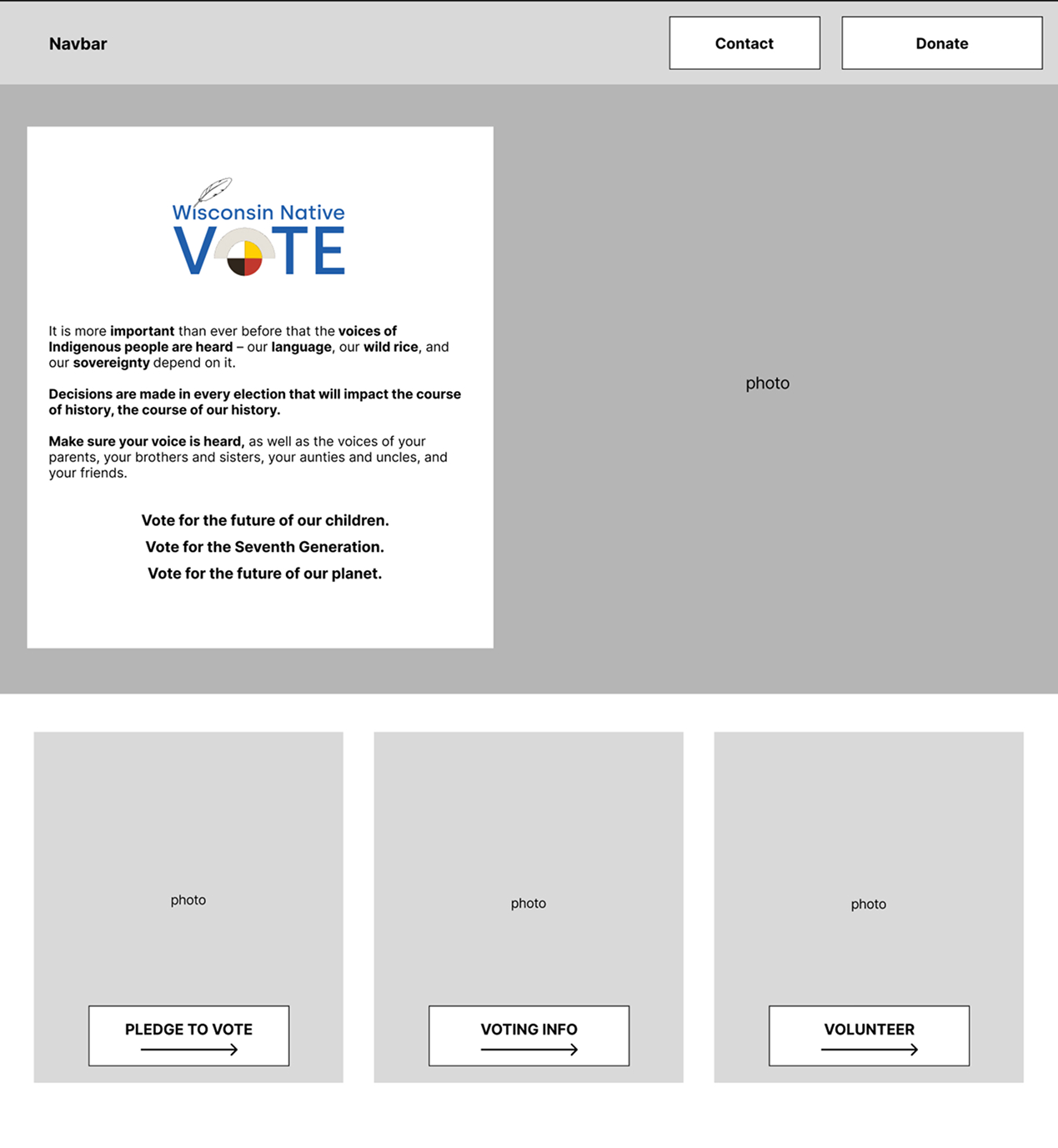 Native Vote page wireframe 1