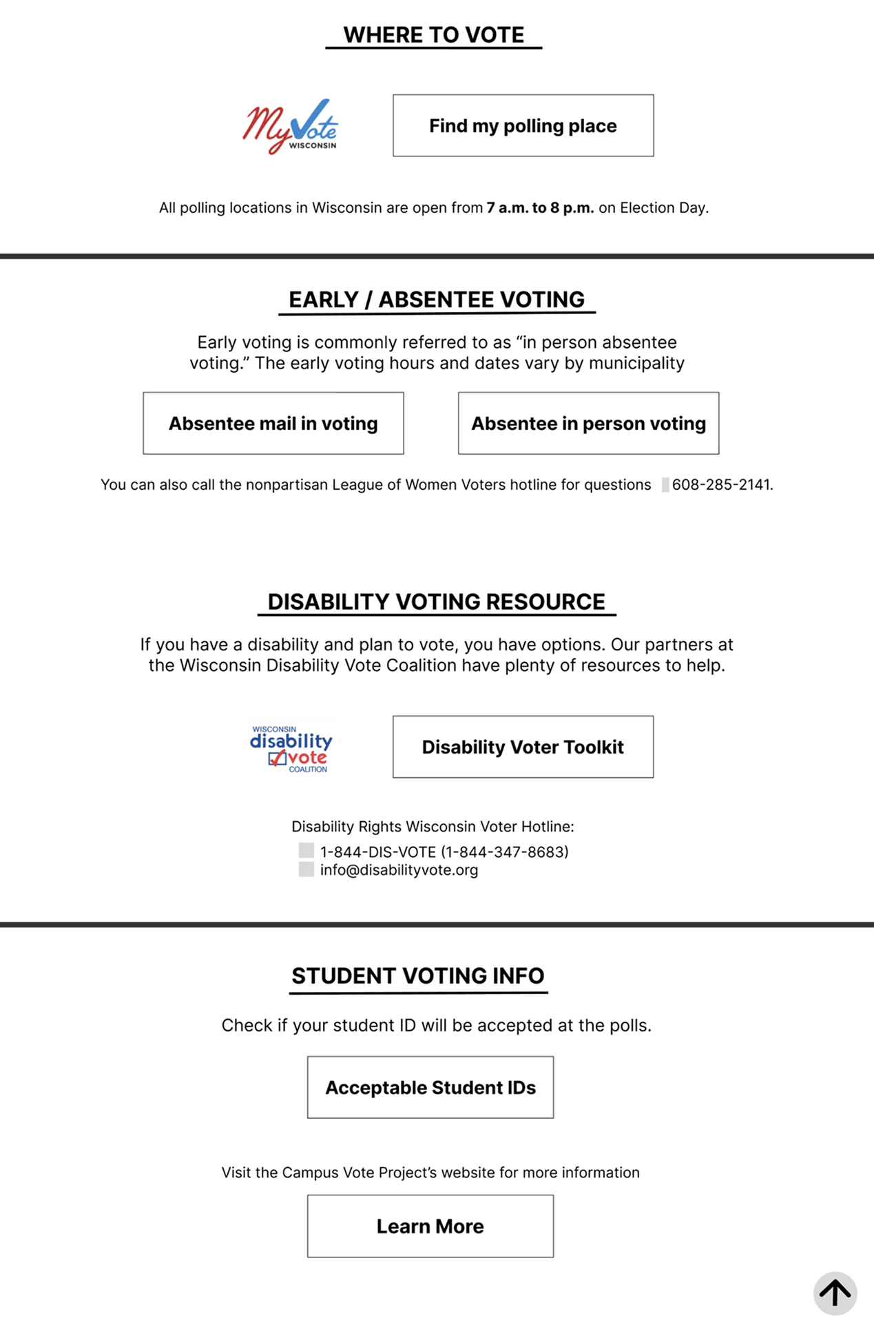 Voting Info page wireframe 3