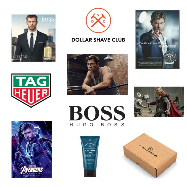 A curation board of Chris Hemsworth imagery assembled for the one-sheet