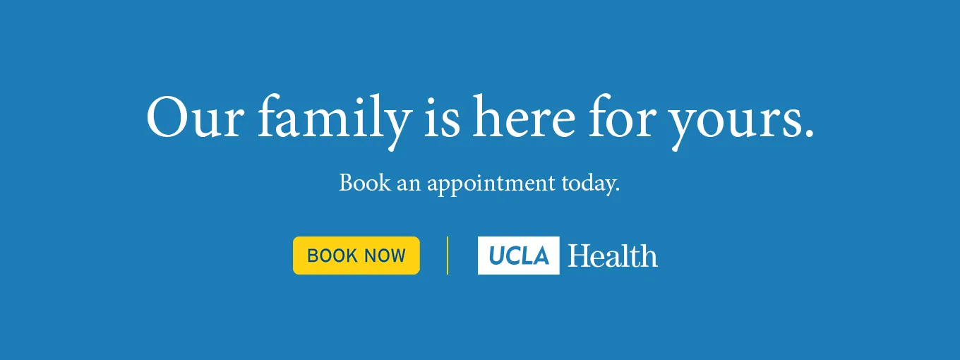 The third campaign in the same layout: Our family is here for yours, book an appointment today