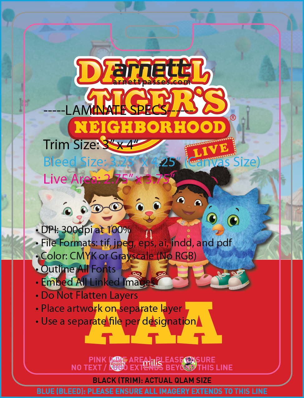 Promotional design A for Daniel Tiger's Neighborhood Live, the first of the A/B pair