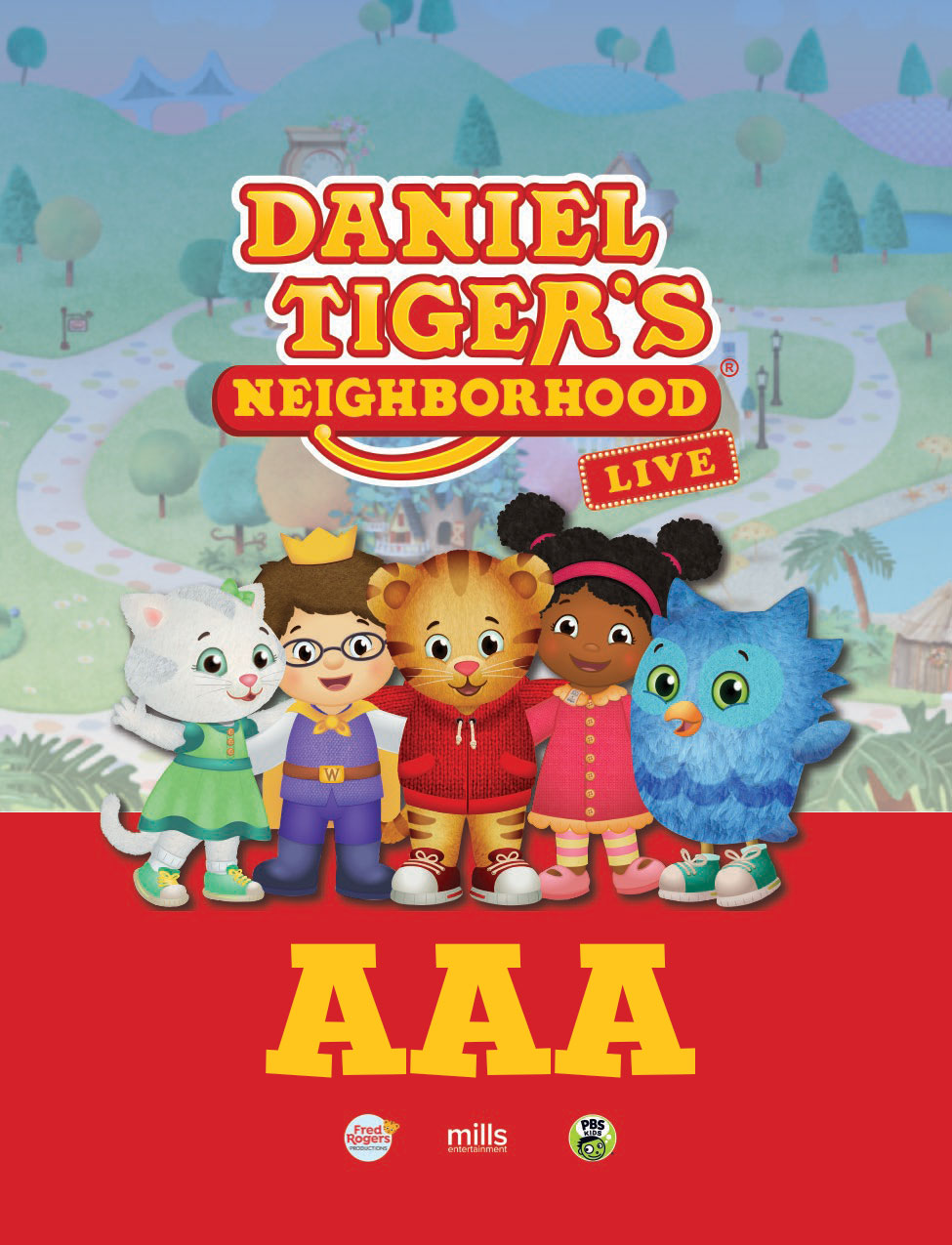 Promotional design B for Daniel Tiger's Neighborhood Live, the second of the A/B pair