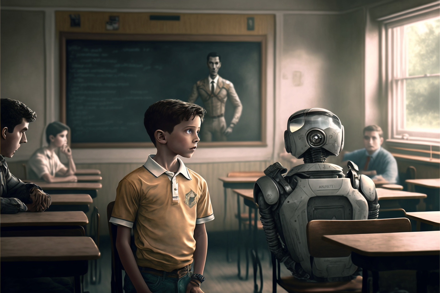 Klassenzimmer mit Robot