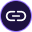 Icon of two white chain links connected on a purple circular background.
