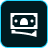 Blue speech bubble icon with a smiling robot face.