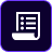 White icon of a checklist with check marks inside a purple square button.