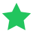 Green filled star icon with five points.