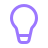 Purple light bulb icon representing an idea.