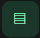 Icon showing four horizontal lines centered inside a rounded square with a dark green background.