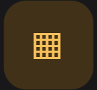 Orange grid icon with nine squares inside a rounded dark brown square background.